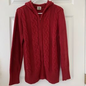 Motherhood Maternity Cable Knit Full Zip Sweater